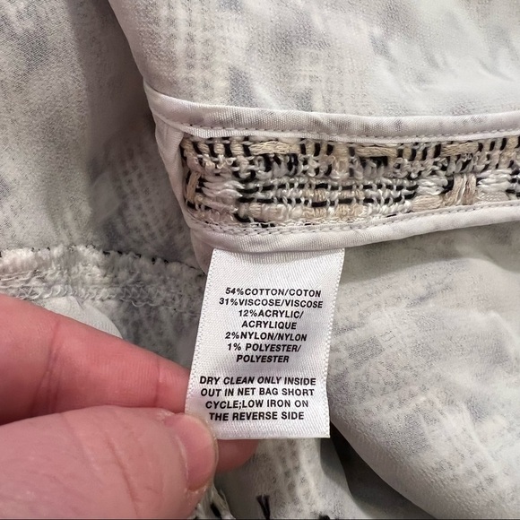 Lafayette 148 A-Line Flounce Skirt Beige Tweed - Picture 12 of 12